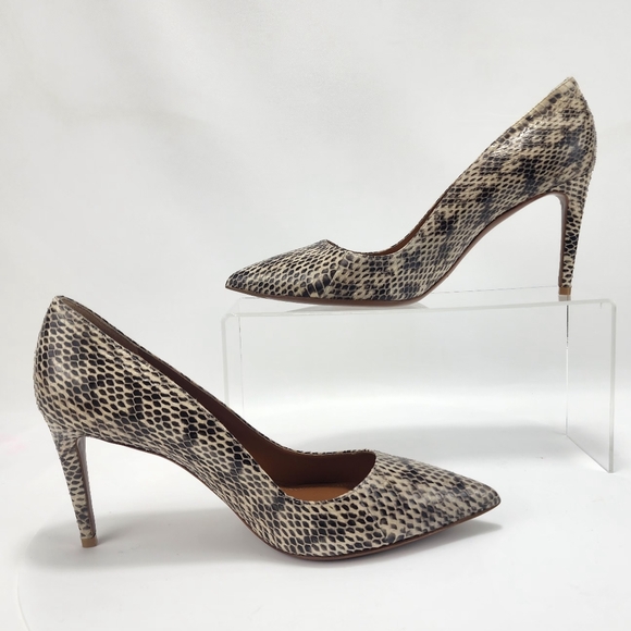 RALPH LAUREN PURPLE LABEL Heels, leather, animal print approx. 3.25”, size 9.5 - Picture 3 of 13